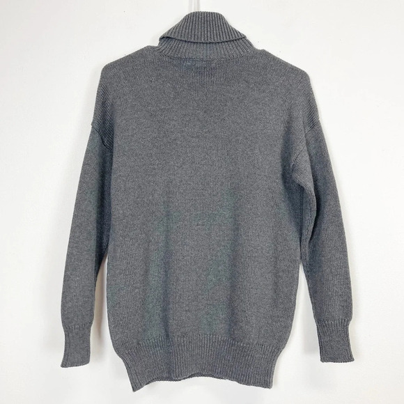 Madewell Sweater Womens Size XXS Heather Graphite Grey Gray Turtleneck Cotton - Picture 4 of 9
